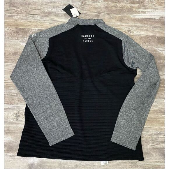 Rawgear Mens Athletic Black Shirt Workout Half Zip Sz L - Picture 2 of 4